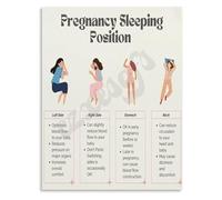 XGINERFEX Best Sleeping Positions While Pregnant Poster for Better Rest and Comfort Canvas Print for Maternity Bedroom(Framed,12x18inch(30x45cm))