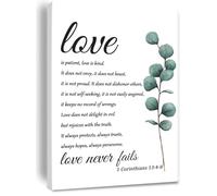 XGINERFEX Bible Verse Canvas Art Love is Patient Love is Kind Scripture Print Christian Home Decor Office Bedroom Gift(16x24inch(40x60cm),Framed)