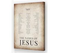 XGINERFEX Biblical Names of God Knowledge Chart, Vintage Framed Wall-Art with Inspirational Verses, Christian Gift Idea for Home and Church(Unframed,16x24inch(40x60cm))