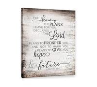 XGINERFEX Biblical Promise Wall-Art Jeremiah 29 11 For I Know The Plans Canvas Print for Prayer Corner Study Room(Unframed,16x24inch(40x60cm))