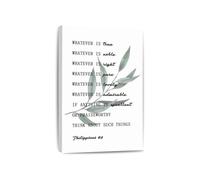 XGINERFEX Biblical Scripture Wall-Art Philippians 4 8 Think on These Things Christian Verse Poster Whatever Is True Noble Right Pure Lovely Nursery Sunday School Decor(Framed,08x12inch(20x30cm))