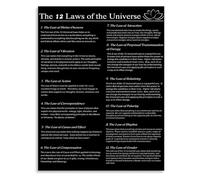 XGINERFEX Boho Decor Canvas Print Spiritual Laws Poster Manifestation Principles Wall-Art for Eclectic Home Yoga Studio(Unframed,08x12inch(20x30cm))