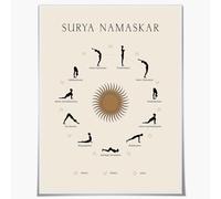 XGINERFEX Boho Sun and Yoga Poster: Themed Wall-Art with Namaste Poses for Spiritual Decor, Bohemian Style Canvas Print for Home(Unframed,08x12inch(20x30cm))