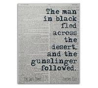 XGINERFEX Book Page Art Quote Poster Literary Inspirational Canvas Print Wall-Art for Library Office Decor(Framed,16x24inch(40x60cm))