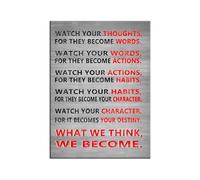 XGINERFEX Canvas Wall-Art Motivational Inspirational Quote Mindset Poster Watch Your Thoughts for Home Office(Unframed,16x24inch(40x60cm))