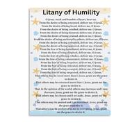 XGINERFEX Catholic Devotional Art Litany of Humility Prayer Poster Canvas Wall-Art for Spiritual Living Room Decor(Framed,16x24inch(40x60cm))