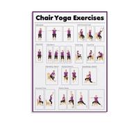 XGINERFEX Chair Yoga Poster for Seniors - Gentle Therapeutic Routines for Back Pain, Stress Reduction & Better Sleep, Motivational Fitness Wall Chart(Framed,08x12inch(20x30cm))