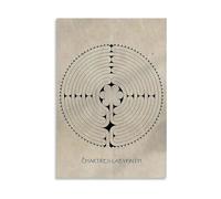 XGINERFEX Chartres Labyrinth Canvas Print Medieval Sacred Geometry Wall-Art Chartres Cathedral France for Room Decor(Unframed,08X12inch(20X30cm))