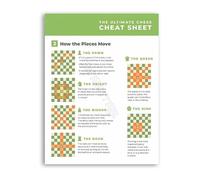 XGINERFEX Chess Fundamentals Poster Piece Movement Rules Guide For Game Room Recreation Room Office Wall-Art(Framed,08x12inch(20x30cm))