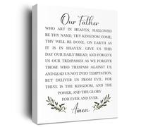 XGINERFEX Christian Blessings Wall-Art, The Lord's Prayer in Elegant Script Print for Baptism, Wedding, Home Gift(Framed,12x18inch(30x45cm))