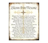 XGINERFEX Christian Prayer Wall-Art - Bless This House Inspirational, Spiritual Decor for Faith, Love & Inspiration in Home, Office and Kitchen(Framed,12x18inch(30x45cm))