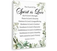 XGINERFEX Christian Wall-Art with Bible Verse - Fruit of The Galatians 5:22-23 Canvas Print, Love Joy Peace Patience, Motivational Scripture Decor for Home Office(Framed,08x12inch(20x30cm))