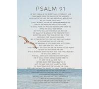 XGINERFEX Christian Wall Decor: Psalm 91 Scripture Poster - “Today I Dwell in the Secret Place of the Most High” - Gift for Believers, Baptism, Housewarming(Framed,16x24inch(40x60cm))