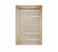 XGINERFEX Church Membership Covenant Poster - Statement of Faith & Unity, Canvas Wall Decor for Fellowship(Framed,16x24inch(40x60cm))