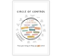 XGINERFEX Circle of Control Chart for - Help Manage Anxiety & Worry - Therapeutic Poster for Home Calm Down Corner, School Counseling Office & Classroom(Unframed,12x18inch(30x45cm))