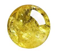 XGINERFEX Citrine Quartz Crystal Ball with Wooden Stand,Modern Decoration Spiritual,Feng Shui Sphere Home Art Decorations,7~8cm Gemstone Stone