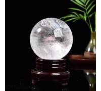XGINERFEX Clear Quartz Crystal Ball with Stand,Handcrafted Decorative, Sphere Prop Healing/Divination/Chakra Balance/Yoga/Home Decor,40mm Gemstone Stone