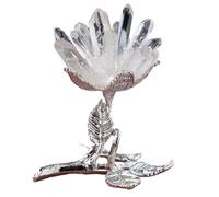 XGINERFEX Clear Quartz Crystal Cluster Flower Decor, Modern Tree Gold Statues, Flowers Desk Decorations Stones for Living Room, Office Desktop,B Gemstone Stone
