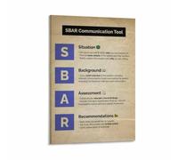 XGINERFEX Clinical Communication Canvas Print The SBAR Method for Safe Patient Care Hospital or Clinic Wall Decor(Framed,08x12inch(20x30cm))