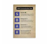 XGINERFEX Clinical Communication Canvas Print The SBAR Method for Safe Patient Care Hospital or Clinic Wall Decor(Unframed,08x12inch(20x30cm))