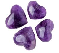 XGINERFEX Color Carved Puff Heart Pocket Stone, Palm Crystal Balancing for Divination Jewelry Making Multiple, 5cm Gemstone Stone
