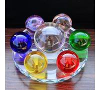 XGINERFEX Colorful Crystal Ball with Round Stand Base, Creative Night Light Gifts for Women Men Girls Boys, Birthday for Girlfriend Wife Mom, Christmas Decoration for Home,Base-12cm Gemstone Stone