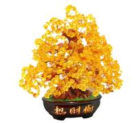 XGINERFEX Colorful Heart-Shaped Crystal Cluster Base Amethyst Lucky Tree Purple Gemstone Trees Feng Shui Home Decor Can be Used for,yellow-16X6X16CM Gemstone Stone