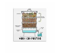 XGINERFEX Complete Home Composting Guide Poster, How to Compost Food Scraps Step by Step, Sustainable Kitchen Decor(Framed,16x24inch(40x60cm))