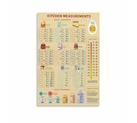 XGINERFEX Cooking Measurement Poster Kitchen Conversions Cheat Sheet Chart for Baking Decor Home Office Food Prep(Framed,12x18inch(30x45cm))