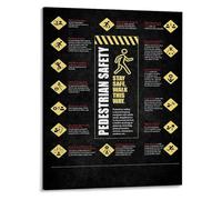 XGINERFEX Crosswalk Rules Educational Poster - ”Look Both Ways“ Sign for, Teaching Tool for Schools, Nurses Office, Community Center(Framed,08x12inch(20x30cm))