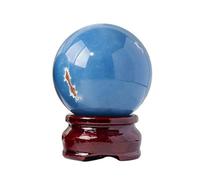 XGINERFEX Crystal Ball Round Blue Fluorite Clear Quartz Luck Fortune Telling,40~45mm Gemstone Stone