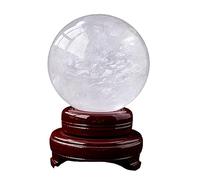 XGINERFEX Crystal Ball with Wood Stand, Sphere for Home Decor, Divination, Magic, Witchcraft, Fortune Telling, Precious Gifts for Family and Friends,150mm Gemstone Stone