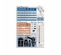 XGINERFEX Cups to Grams Ounces Conversion Chart Kitchen Guide Canvas Print Wall-Art Practical Baking Poster for Pantry Kitchen(Framed,12x18inch(30x45cm))