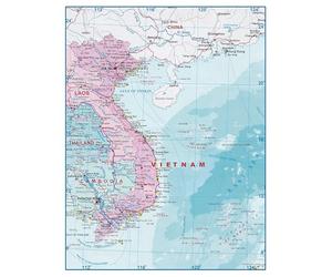 XGINERFEX Detailed Map of Vietnam and Laos Large Geography Poster Educational Wall-Art for Classroom Study Room or Office Decor(Unframed,12x18inch(30x45cm))