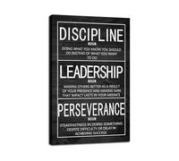 XGINERFEX Discipline Leadership Perseverance Definition Poster Inspirational Wall-Art Motivational Print Success Mindset Canvas Art for Office Home Decor(Framed,16X24inch(40X60cm))