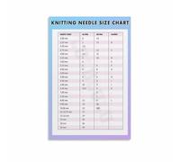 XGINERFEX DIY Craft Needle Reference Chart Knitting Crochet Sewing Needle Size Guide for Studio Workshop Decor(Framed,12x18inch(30x45cm))