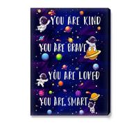 XGINERFEX Dream Big Space Explorer Canvas Wall-Art - Uplifting Nursery Decor with Stars, Rocket, and Messages for, Toddler, or Big Kid(Framed,16x24inch(40x60cm))
