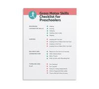 XGINERFEX Early Childhood Development Poster Gross electronic starter Skills Guide Canvas Wall-Art for Daycare(Framed,12x18inch(30x45cm))