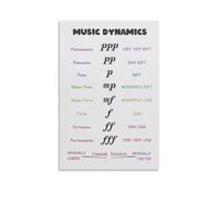 XGINERFEX Educational Canvas Print - Music Dynamics & Theory Poster for Music Room, Home & Office Decor(Framed,08x12inch(20x30cm))