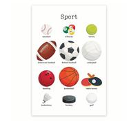 XGINERFEX Educational Sports Poster for, Physical Education Learning Chart for Gym Class, Elementary School Classroom Decor(Unframed,16x24inch(40x60cm))