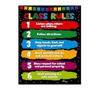 XGINERFEX Elementary School Classroom Rules Poster Behavior Expectations Chart Motivational Educational Wall Decor for Teachers Colorful Learning Sign(Unframed,16x24inch(40x60cm))