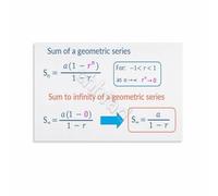 XGINERFEX Essential Math Formulas Poster Geometric Series Sum Guide Educational Wall-Art for Study Room Home School(Unframed,12x18inch(30x45cm))
