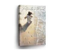 XGINERFEX Faith Journey Wall-Art Poster, Beach Scene with Footprints Christian Decor, Inspirational Spiritual Gift for Home, Prayer Room (Framed,12x18inch(30x45cm))