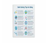 XGINERFEX Fall Prevention Poster for Bathroom Elderly Home Accident Guide Wall-Art(Framed,12x18inch(30x45cm))