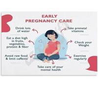 XGINERFEX First Trimester Pregnancy Care Guide Educational Poster for Parents Prenatal Class Health Reference(Framed,16x24inch(40x60cm))