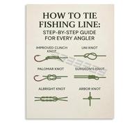 XGINERFEX Fishing Knots On the Water Guide Retro Diagram Canvas Art for Man Cave or Office Wall Decor(Unframed,12x18inch(30x45cm))