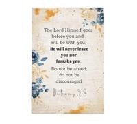 XGINERFEX Floral Bible Verse Coloring Page, Deuteronomy 31:8 Printable Art The Lord Goes Before You, Digital Download for Scripture Journal, Relaxation(Framed,16x24inch(40x60cm))