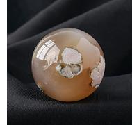 XGINERFEX Fluorite Rough Stone Crystal Ball Rainbow for Decoration or Magic,Cherry Blossom Agate-5cm Gemstone Stone