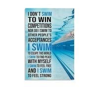 XGINERFEX For Swimmers Only Inspirational Quote Poster Canvas Wall-Art Swimming Athlete Motivation Print for Competitive Swimmer Bedroom Gym Decor(Unframed,08X12inch(20X30cm))