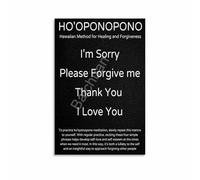 XGINERFEX Forgiveness Prayer Ho’oponopono Poster Hawaiian Spiritual Practice Wall-Art for Room Yoga Studio Room(Framed,16x24inch(40x60cm))